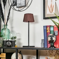 Luminaires Scandinaves-hofstein Longchamps Lampe de table d'extérieur, Lampe à poser LED Brun, Noir, 1 lumière