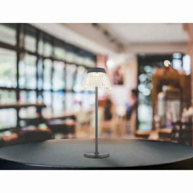 Luminaires Globo Lighting Lora Lampe à poser LED Anthracite, 1 lumière* Éclairage Led