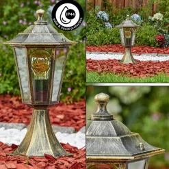 Luminaires Rustiques-hofstein Loria Borne lumineuse Brun, Or, 1 lumière