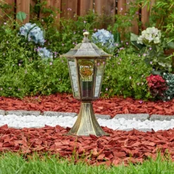 Luminaires Rustiques-hofstein Loria Borne lumineuse Brun, Or, 1 lumière