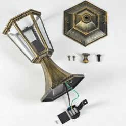 Luminaires Rustiques-hofstein Loria Borne lumineuse Brun, Or, 1 lumière