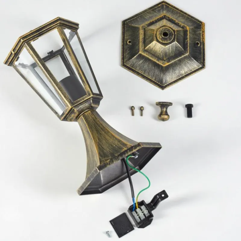 Luminaires Rustiques-hofstein Loria Borne lumineuse Brun, Or, 1 lumière