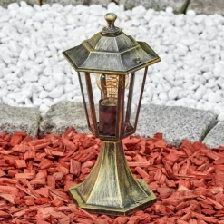 Luminaires Rustiques-hofstein Loria Borne lumineuse Brun, Or, 1 lumière