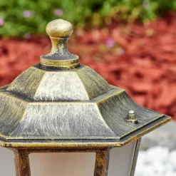 Luminaires Rustiques-hofstein Loria Borne lumineuse Brun, Or, 1 lumière