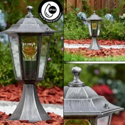 Luminaires Rustiques-hofstein Loria Borne lumineuse Noir, Argenté, 1 lumière