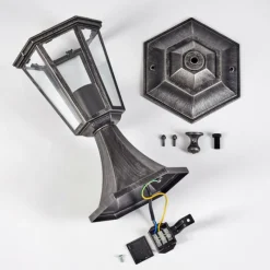 Luminaires Rustiques-hofstein Loria Borne lumineuse Noir, Argenté, 1 lumière