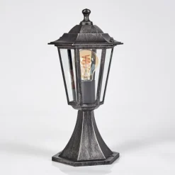 Luminaires Rustiques-hofstein Loria Borne lumineuse Noir, Argenté, 1 lumière