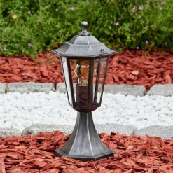 Luminaires Rustiques-hofstein Loria Borne lumineuse Noir, Argenté, 1 lumière