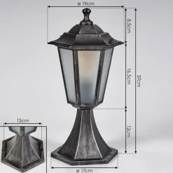 Luminaires Rustiques-hofstein Loria Borne lumineuse Noir, Argenté, 1 lumière