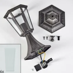 Luminaires Rustiques-hofstein Loria Borne lumineuse Noir, Argenté, 1 lumière