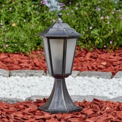 Luminaires Rustiques-hofstein Loria Borne lumineuse Noir, Argenté, 1 lumière