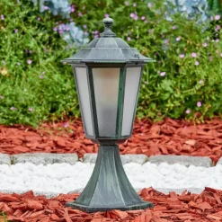 Luminaires Rustiques-hofstein Loria Borne lumineuse Vert, Noir, 1 lumière