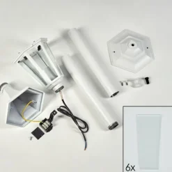 Luminaires Rustiques-hofstein Loria Eclairage de chemin Blanc, 1 lumière