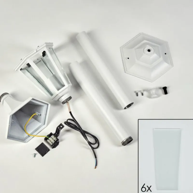 Luminaires Rustiques-hofstein Loria Eclairage de chemin Blanc, 1 lumière