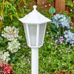 Luminaires Rustiques-hofstein Loria Eclairage de chemin Blanc, 1 lumière