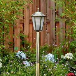 Luminaires Rustiques-hofstein Loria Eclairage de chemin Brun, Or, Noir, 1 lumière