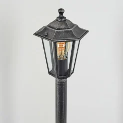 Luminaires Rustiques-hofstein Loria Eclairage de chemin Noir, Argenté, 1 lumière