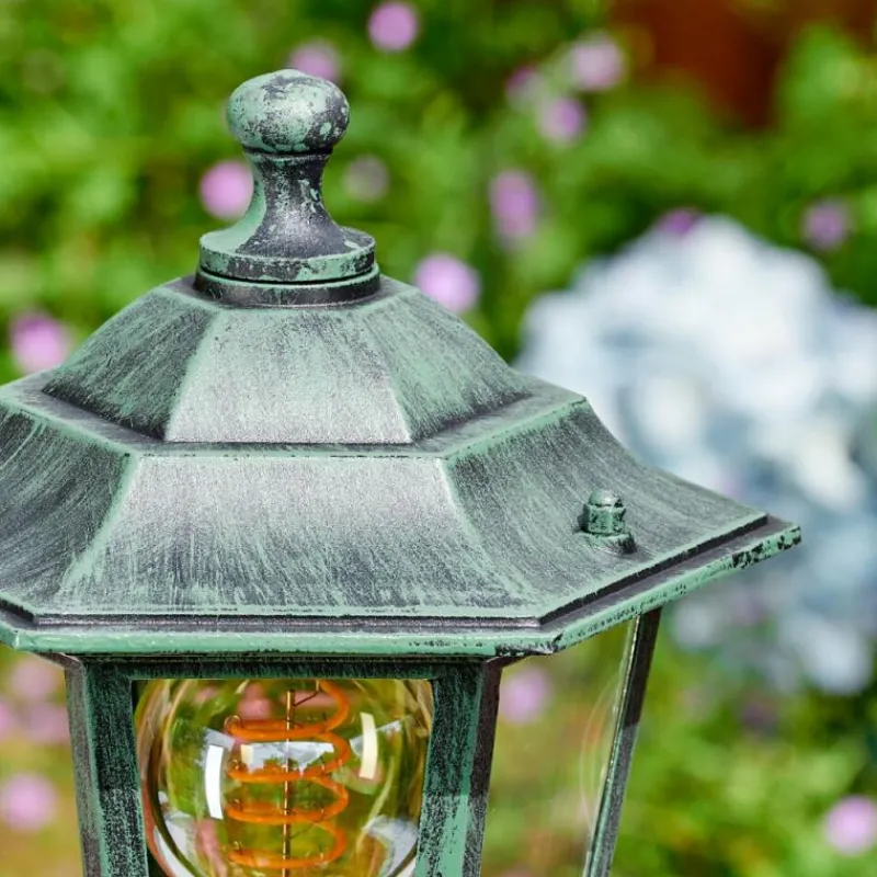 Luminaires Rustiques-hofstein Loria Eclairage de chemin Vert, Noir, 1 lumière