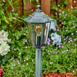 Luminaires Rustiques-hofstein Loria Eclairage de chemin Vert, Noir, 1 lumière