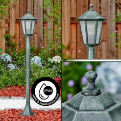 Luminaires Rustiques-hofstein Loria Eclairage de chemin Vert, Noir, 1 lumière