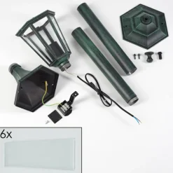 Luminaires Rustiques-hofstein Loria Eclairage de chemin Vert, Noir, 1 lumière