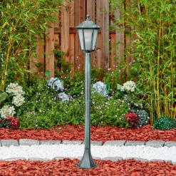 Luminaires Rustiques-hofstein Loria Eclairage de chemin Vert, Noir, 1 lumière