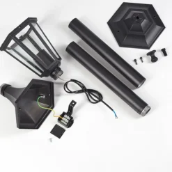 Luminaires Rustiques-hofstein Loria Eclairage de chemin Noir, 1 lumière