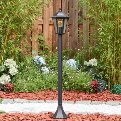 Luminaires Rustiques-hofstein Loria Eclairage de chemin Noir, 1 lumière