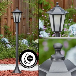 Luminaires Rustiques-hofstein Loria Eclairage de chemin Noir, 1 lumière