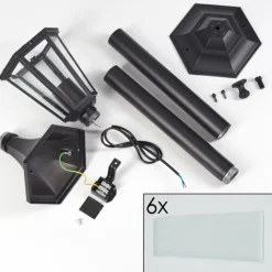 Luminaires Rustiques-hofstein Loria Eclairage de chemin Noir, 1 lumière