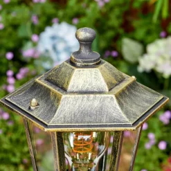 Luminaires Rustiques-hofstein Loria Luminaire extérieur, Eclairage de chemin Brun, Or, Noir, 1 lumière, Détecteur de mouvement