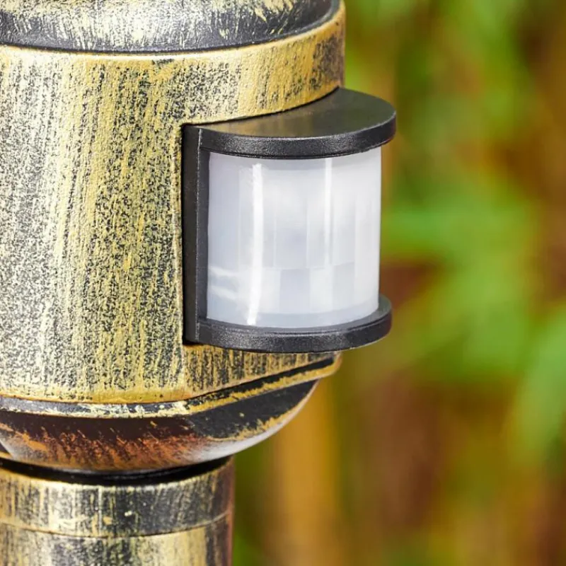 Luminaires Rustiques-hofstein Loria Luminaire extérieur, Eclairage de chemin Brun, Or, Noir, 1 lumière, Détecteur de mouvement