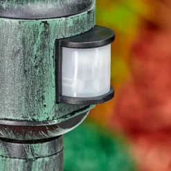 Luminaires Rustiques-hofstein Loria Luminaire extérieur, Eclairage de chemin Vert, Noir, 1 lumière, Détecteur de mouvement