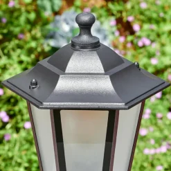 Luminaires Rustiques-hofstein Loria Luminaire extérieur, Eclairage de chemin Noir, 1 lumière, Détecteur de mouvement