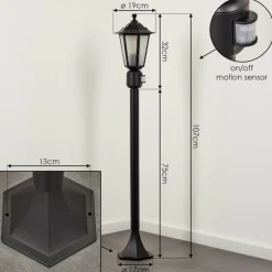 Luminaires Rustiques-hofstein Loria Luminaire extérieur, Eclairage de chemin Noir, 1 lumière, Détecteur de mouvement