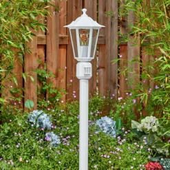 Luminaires Rustiques-hofstein Loria Luminaire extérieur, Eclairage de chemin Blanc, 1 lumière, Détecteur de mouvement