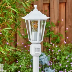 Luminaires Rustiques-hofstein Loria Luminaire extérieur, Eclairage de chemin Blanc, 1 lumière, Détecteur de mouvement