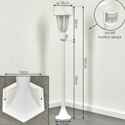 Luminaires Rustiques-hofstein Loria Luminaire extérieur, Eclairage de chemin Blanc, 1 lumière, Détecteur de mouvement