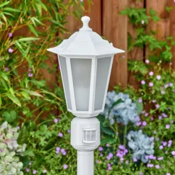 Luminaires Rustiques-hofstein Loria Luminaire extérieur, Eclairage de chemin Blanc, 1 lumière, Détecteur de mouvement