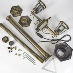 Lampes Dorées-hofstein Loria Luminaire extérieur, Réverbère, Eclairage de chemin Brun, Or, 2 lumières