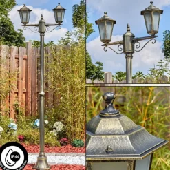 Lampes Dorées-hofstein Loria Luminaire extérieur, Réverbère, Eclairage de chemin Brun, Or, 2 lumières