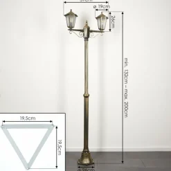 Lampes Dorées-hofstein Loria Luminaire extérieur, Réverbère, Eclairage de chemin Brun, Or, 2 lumières