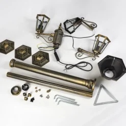 Lampes Dorées-hofstein Loria Luminaire extérieur, Réverbère, Eclairage de chemin Brun, Or, 3 lumières