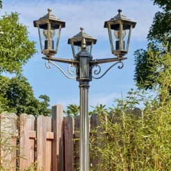 Lampes Dorées-hofstein Loria Luminaire extérieur, Réverbère, Eclairage de chemin Brun, Or, 3 lumières