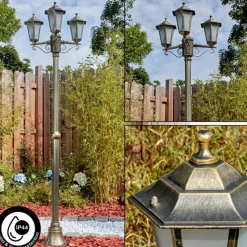 Lampes Dorées-hofstein Loria Luminaire extérieur, Réverbère, Eclairage de chemin Brun, Or, 3 lumières