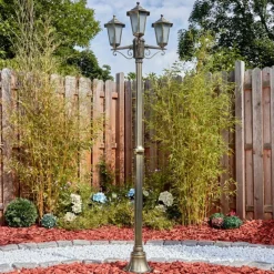 Lampes Dorées-hofstein Loria Luminaire extérieur, Réverbère, Eclairage de chemin Brun, Or, 3 lumières