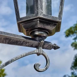 Lampes Vintages & Rétros-hofstein Loria Luminaire extérieur, Réverbère, Eclairage de chemin Noir, Argenté, 2 lumières