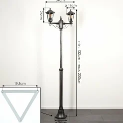 Lampes Vintages & Rétros-hofstein Loria Luminaire extérieur, Réverbère, Eclairage de chemin Noir, Argenté, 2 lumières