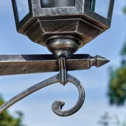 Lampes Vintages & Rétros-hofstein Loria Luminaire extérieur, Réverbère, Eclairage de chemin Noir, Argenté, 3 lumières