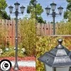 Lampes Vintages & Rétros-hofstein Loria Luminaire extérieur, Réverbère, Eclairage de chemin Noir, Argenté, 3 lumières